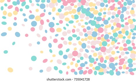 Confetti Background. Colorful Circles and Ellipses. Texture for Horizontal Poster