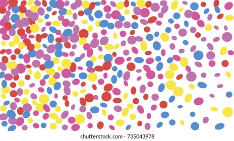 Confetti Background. Colorful Circles and Ellipses. Texture for Horizontal Poster