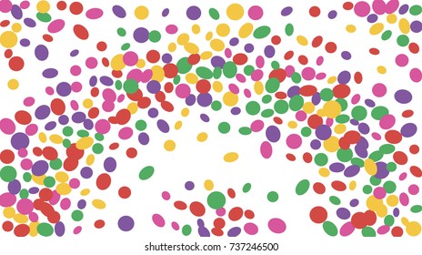 Confetti Background. Colorful Circles and Ellipses. Texture for Horizontal Poster