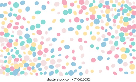 Confetti Background. Colorful Circles and Ellipses. Texture for Horizontal Poster