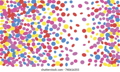 Confetti Background. Colorful Circles and Ellipses. Texture for Horizontal Poster
