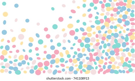 Confetti Background. Colorful Circles and Ellipses. Texture for Horizontal Poster