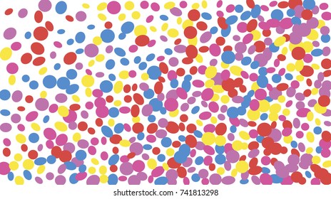 Confetti Background. Colorful Circles and Ellipses. Texture for Horizontal Poster