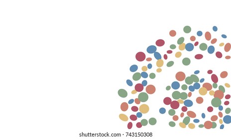 Confetti Background. Colorful Circles and Ellipses. Texture for Horizontal Poster