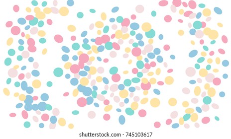 Confetti Background. Colorful Circles and Ellipses. Texture for Horizontal Poster
