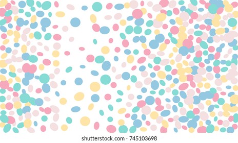 Confetti Background. Colorful Circles and Ellipses. Texture for Horizontal Poster