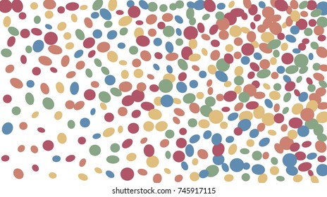 Confetti Background. Colorful Circles and Ellipses. Texture for Horizontal Poster