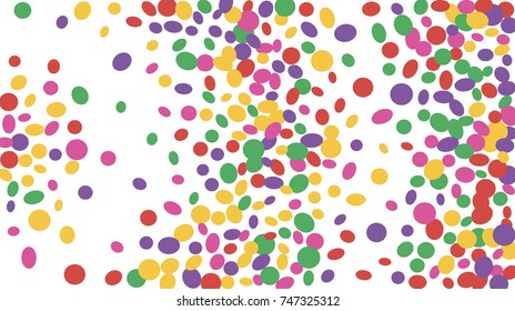 Confetti Background. Colorful Circles and Ellipses. Texture for Horizontal Poster