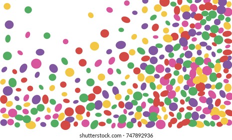 Confetti Background. Colorful Circles and Ellipses. Texture for Horizontal Poster