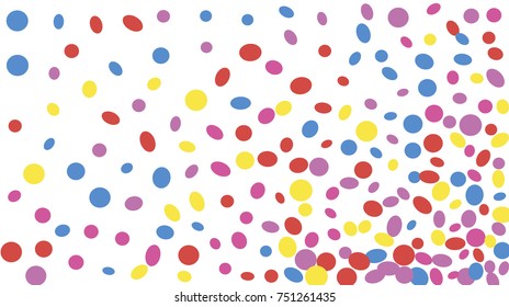 Confetti Background. Colorful Circles and Ellipses. Texture for Horizontal Poster