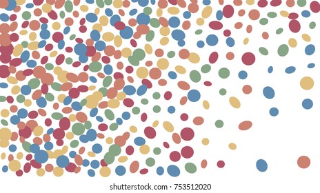 Confetti Background. Colorful Circles and Ellipses. Texture for Horizontal Poster