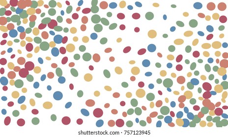Confetti Background. Colorful Circles and Ellipses. Texture for Horizontal Poster