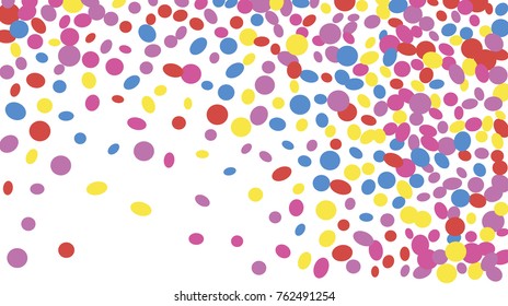Confetti Background. Colorful Circles and Ellipses. Texture for Horizontal Poster