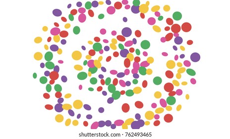 Confetti Background. Colorful Circles and Ellipses. Texture for Horizontal Poster