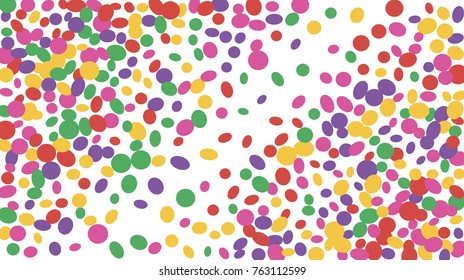Confetti Background. Colorful Circles and Ellipses. Texture for Horizontal Poster