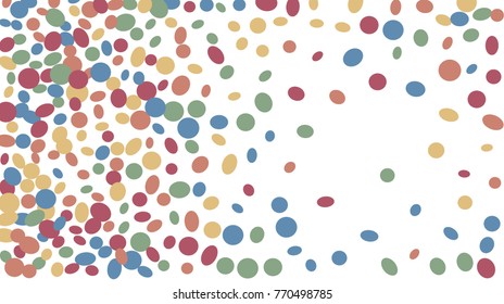 Confetti Background. Colorful Circles and Ellipses. Texture for Horizontal Poster