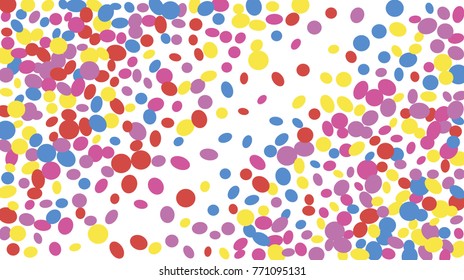 Confetti Background. Colorful Circles and Ellipses. Texture for Horizontal Poster