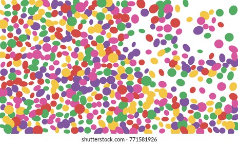 Confetti Background. Colorful Circles and Ellipses. Texture for Horizontal Poster