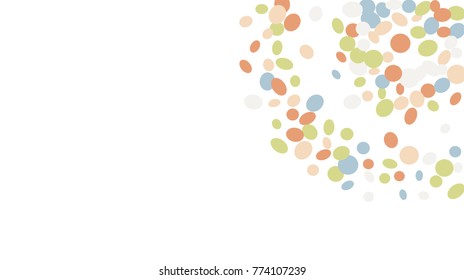 Confetti Background. Colorful Circles and Ellipses. Texture for Horizontal Poster