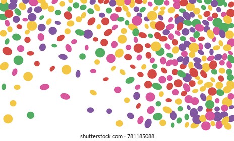 Confetti Background. Colorful Circles and Ellipses. Texture for Horizontal Poster