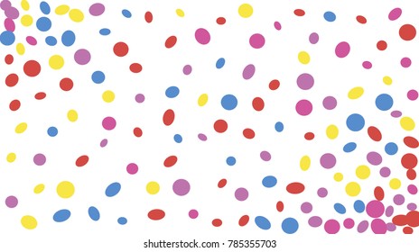 Confetti Background. Colorful Circles and Ellipses. Texture for Horizontal Poster