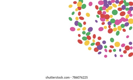 Confetti Background. Colorful Circles and Ellipses. Texture for Horizontal Poster