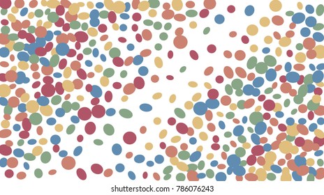 Confetti Background. Colorful Circles and Ellipses. Texture for Horizontal Poster