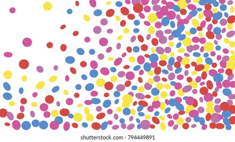Confetti Background. Colorful Circles and Ellipses. Texture for Horizontal Poster