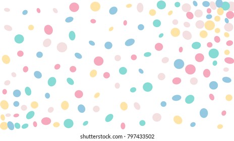 Confetti Background. Colorful Circles and Ellipses. Texture for Horizontal Poster