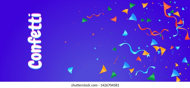 Confetti background colorful explosion. Abstract vector illustration banner
