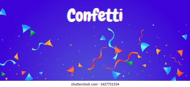 Confetti background colorful explosion. Abstract vector illustration banner