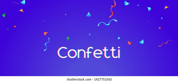 Confetti background colorful explosion. Abstract vector illustration banner