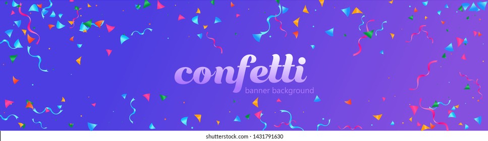 Confetti background colorful explosion. Abstract vector illustration banner 