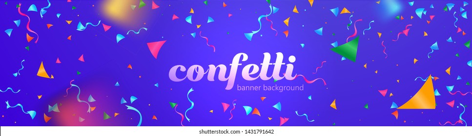 Confetti background colorful explosion. Abstract vector illustration banner 