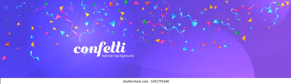 Confetti background colorful explosion. Abstract vector illustration banner 