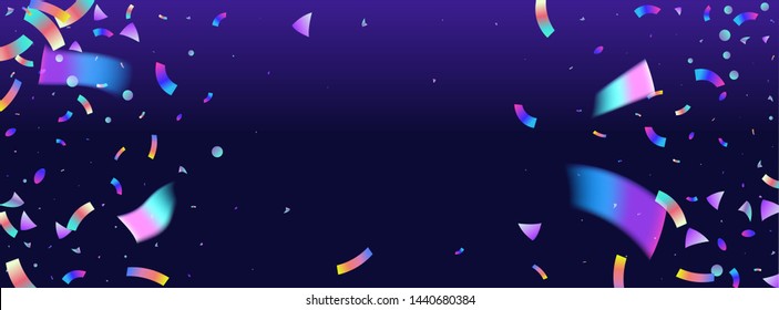 Confetti background colorful explosion. Holographic with Light Glitch Effect. Abstract vector illustration banner 