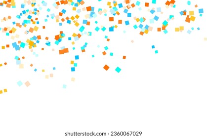 Confetti background. Colorful confetti on white background. Vector illustration.