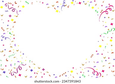 Confetti background with colorful serpentine ribbons.Vector illustration