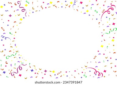 Confetti background with colorful serpentine ribbons.Vector illustration