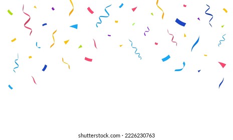 Confetti background. Festive backdrop. Birthday party design with colorful confetti. Vector illustration