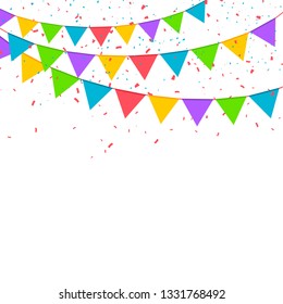 Confetti background. Festive vector illustration 