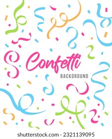 Confetti background in flat design vector illustration