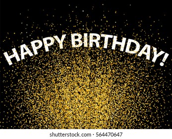 Confetti Background Happy Birthday Vector Golden Stock Vector (Royalty ...