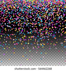 Confetti background. Holiday vector. Celebration, festival, winning or carnival concept. Colorful confetti pieces illustration for web design, creative projects or printed products.