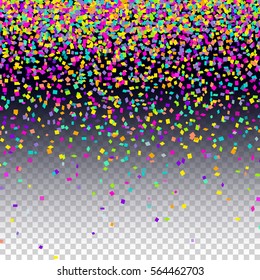 Confetti background. Holiday vector. Celebration, festival, winning or carnival concept. Colorful confetti pieces illustration for web design, creative projects or printed products.