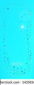 Confetti. Background modern.  Colorful clean abstraction. Azure colored theme.
