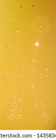 Confetti. Background modern.  Colorful clean abstraction. Gold colored theme.