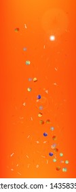 Confetti. Background modern.  Colorful clean abstraction. Orange red theme.