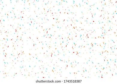 Confetti background. Party and birthday confetti. Holiday festival design for greeting card, invitation or poster. Stock vector illustration on white isolated background. 