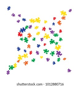 Confetti Background Pattern. Puzzle pieces and big ideas design, vector illustration graphic